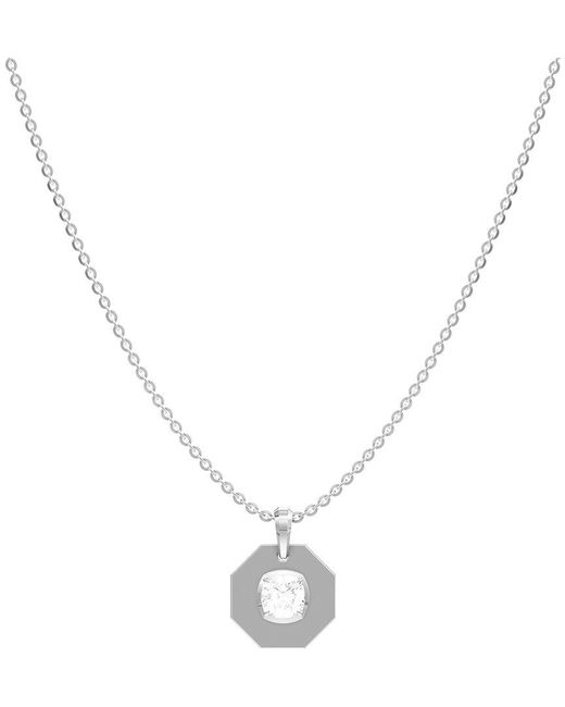 Lab Grown Diamonds Metallic Silver 1.00 Ct. Tw. Lab-grown Diamond Necklace