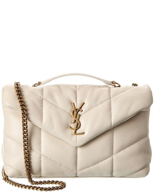 Saint Laurent Natural Toy Puffer Leather Shoulder Bag