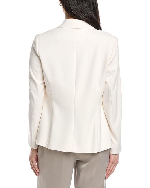 Anne Klein White Three-Button Notch Collar Jacket