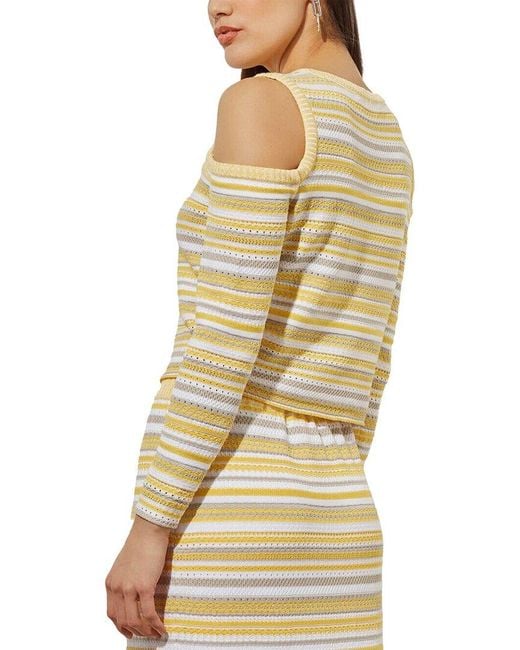 Ming Wang Natural Cold-Shoulder Top