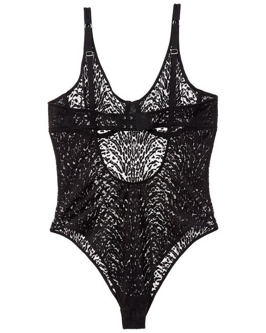 Wolford Black Animalier Lace Underwire Bodysuit