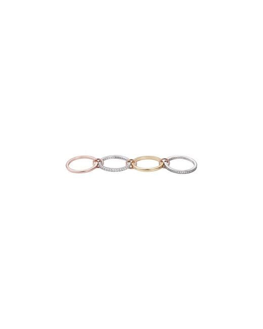 Adornia White 14K Plated Cz Mixed Metal Connected 4Pc Stack Ring