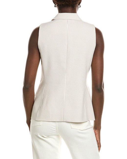 Jones New York White Seersucker Vest