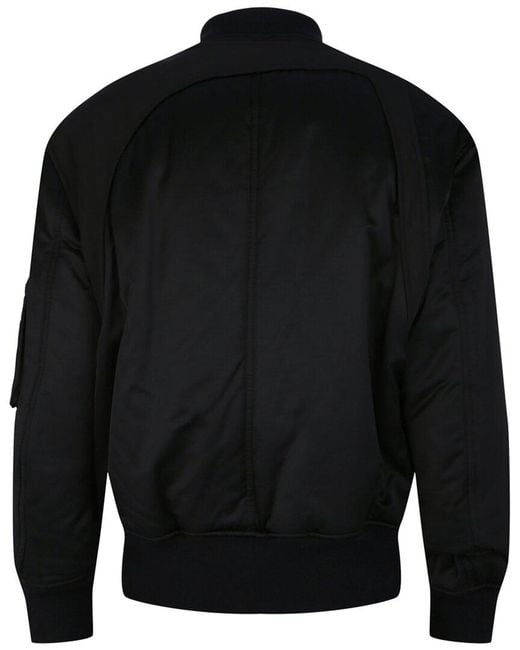McQueen Black Harness Ma-1 Bomber Jacket for men