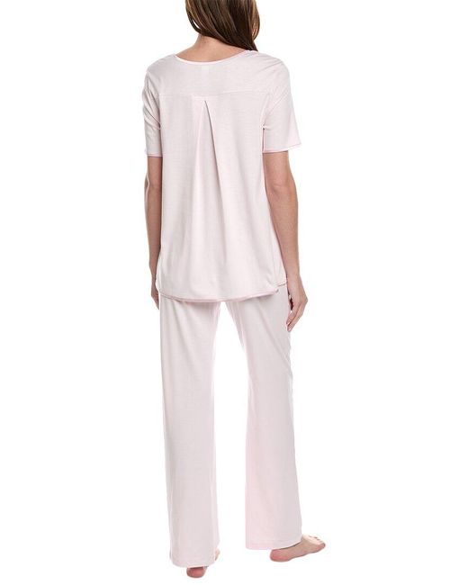 Hanro White 2pc Cleo Pajama Set