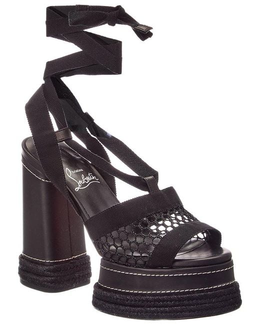 Christian Louboutin Black Toledissima 130 Leather Sandal