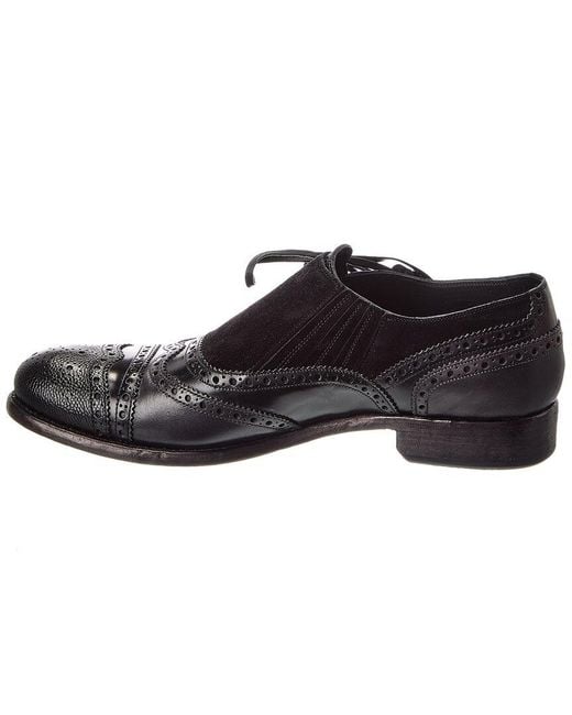 Dolce & Gabbana Black Leather & Suede Loafers for men