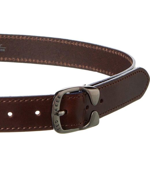 Ted Baker Brown Credit Leather Belt for men