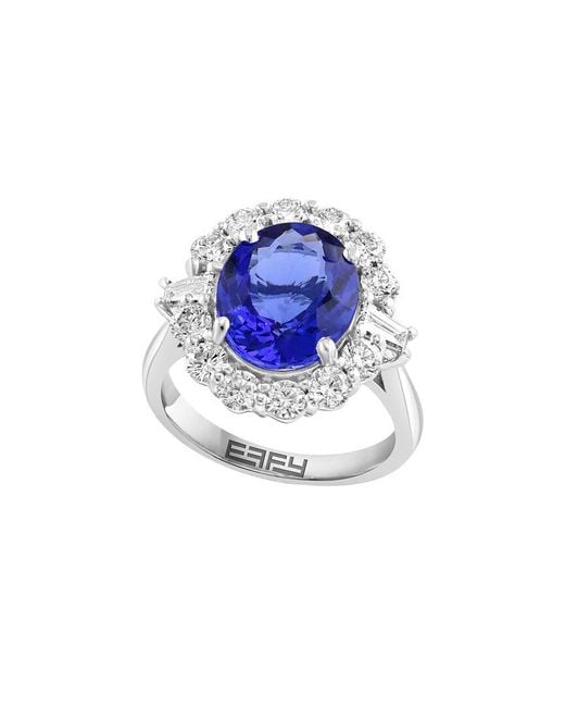 Effy Fine Jewelry Blue 14K 6.10 Ct. Tw. Diamond & Tanzanite Ring