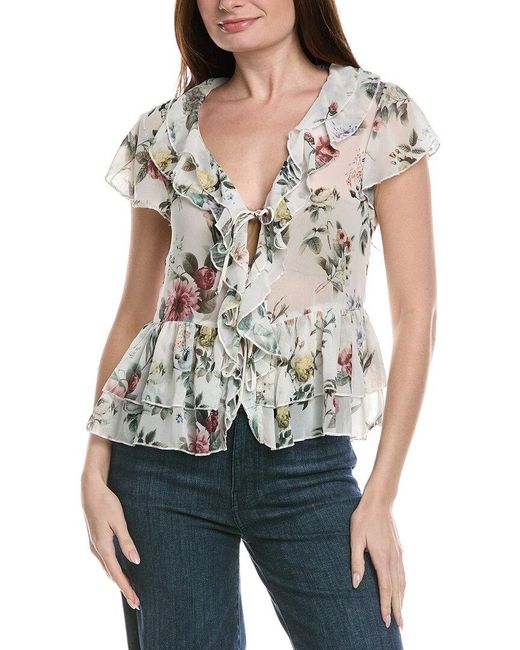 Philosophy White Flutter Blouse
