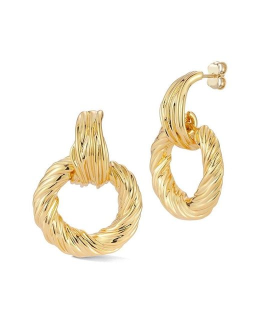 Chloe and Madison Metallic Jewelry Plated Statement Twisted Link Earrings