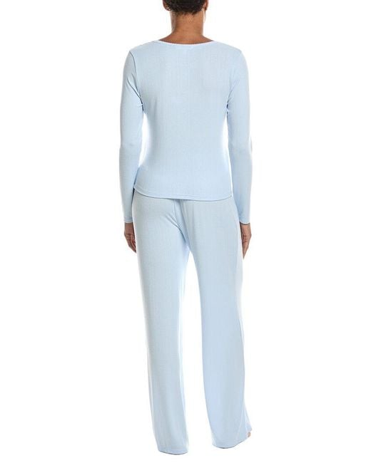 Honeydew Intimates Blue 2Pc Blissful Long Henley Set