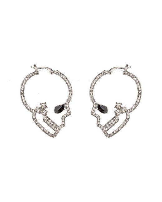Eye Candy LA Metallic Skull Drop Earrings