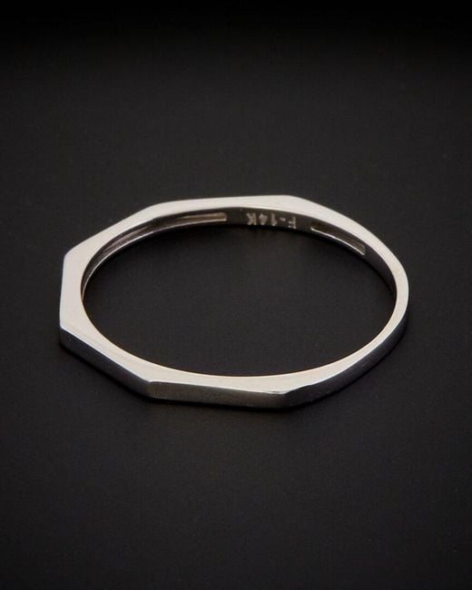 Italian Gold Black 14k Geometric Shape Ring