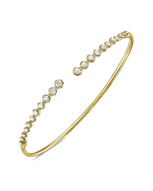 Forever Creations USA Inc. Metallic Forever Creations 14K 0.75 Ct. Tw. Diamond Graduated Flexible Bangle Bracelet