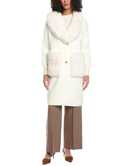 La Fiorentina White Plush Coat