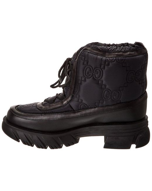 Gucci Black Quilted Nylon & Leather Boot for men