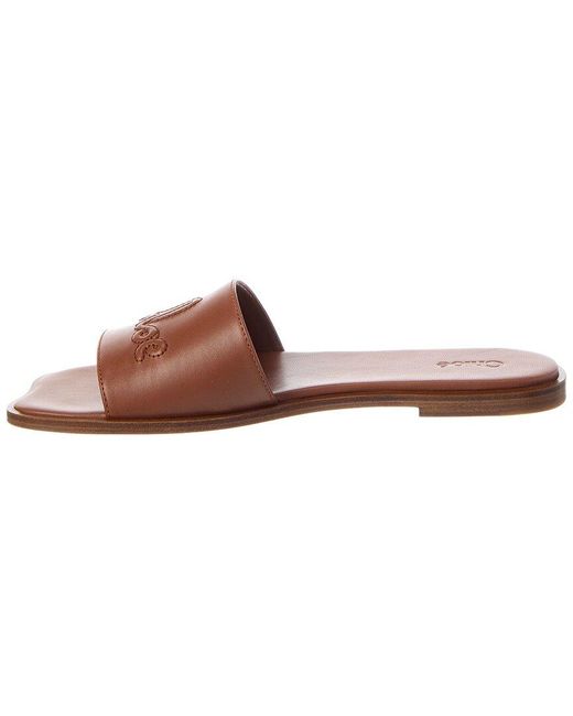 Chloé Brown Soleil Leather Slide