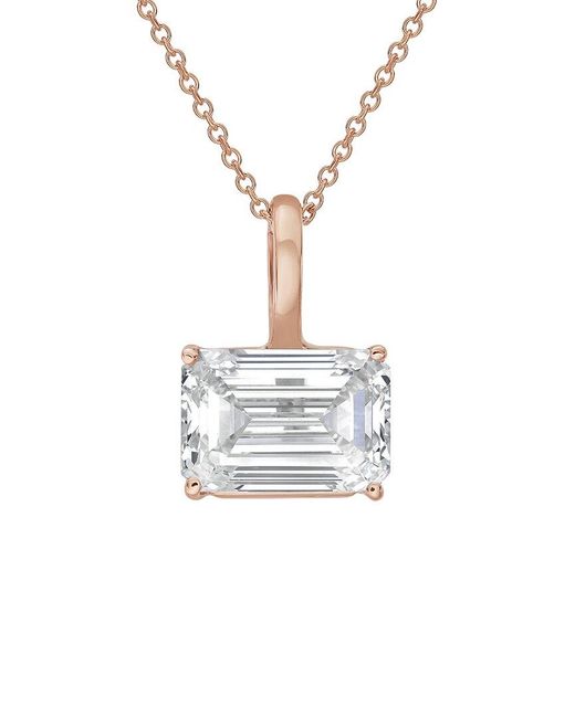 Diana M White Diana M. 14K Rose 5.00 Ct. Tw. Lab-Grown Diamond Solitaire Pendant