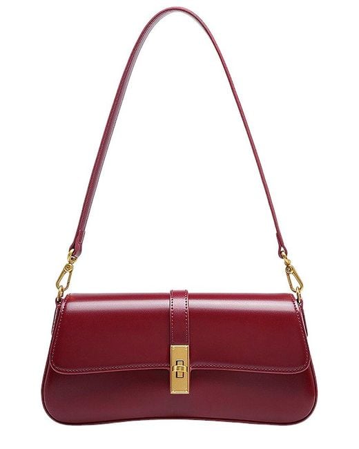 Adele Berto Red Leather Shoulder Bag
