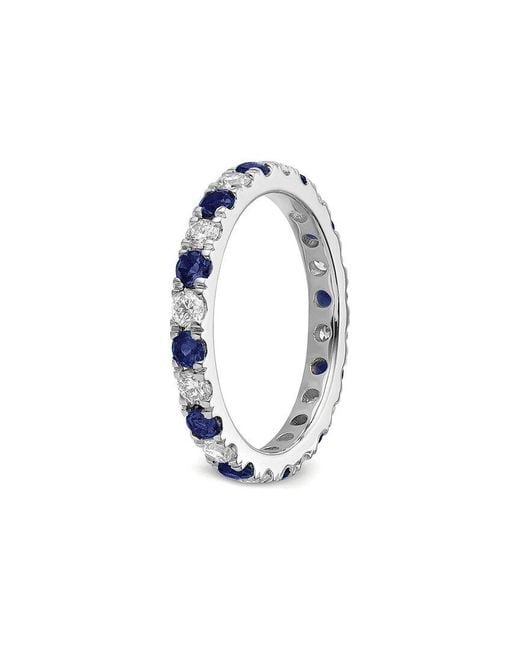 Lab Grown Gemstones Blue 14K 1.75 Ct. Tw. Lab-Grown Diamond & Lab-Grown Sapphire Eternity Ring