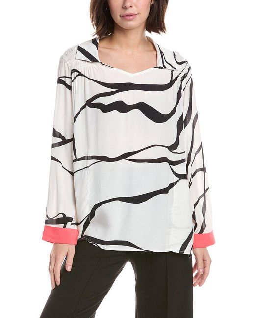 Lemon Grass Gray Shirt Collar Blouse