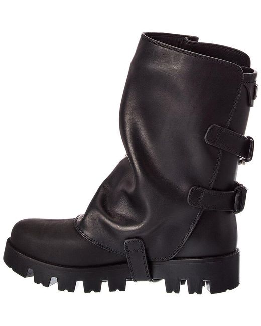 Dolce & Gabbana Black Rubber & Leather Bootie