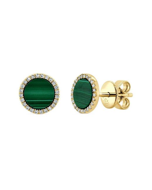 Sabrina Designs Green 14k 0.92 Ct. Tw. Diamond & Lapis Round Studs