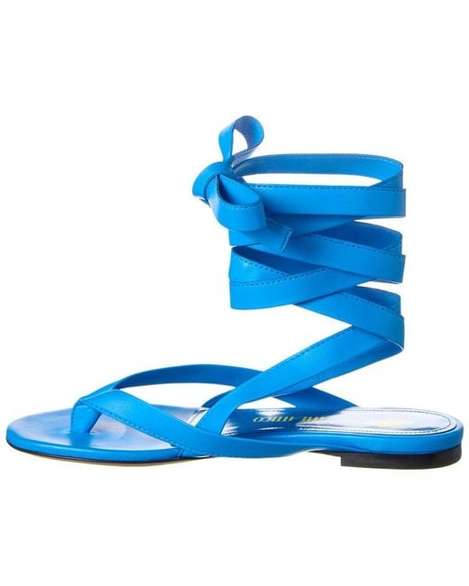 The Attico Blue Beth Leather Sandal