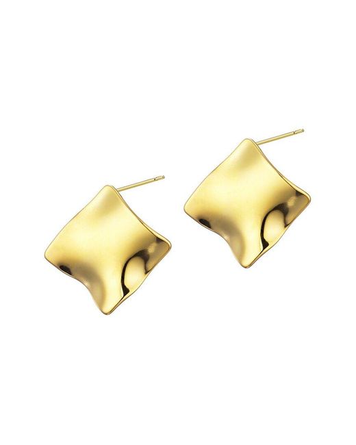Adornia Metallic 18K Plated Wave Stud Earrings