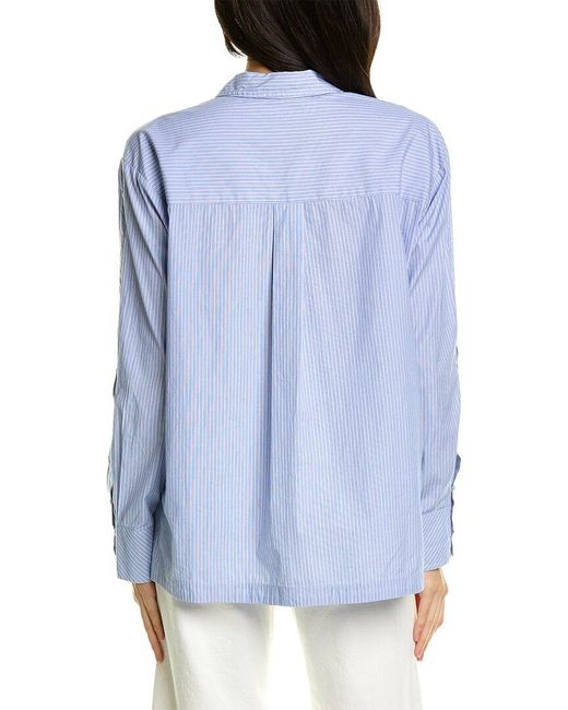 Johnny Was Blue Corinne Relaxed Pocket Shirt