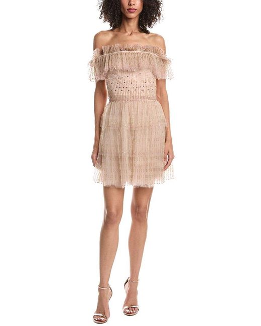 Valentino Natural Tulle Silk-Blend Mini Dress