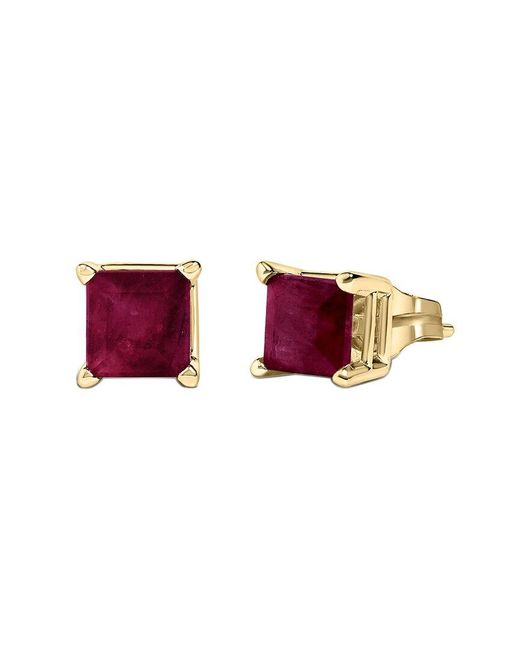 Haus of Brilliance Pink Colorful Gemstones 14K 1.20 Ct. Tw. Ruby Stud Earrings