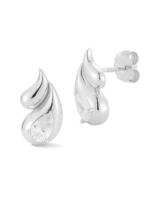 Glaze Jewelry White Cz Double Teardrop Earrings