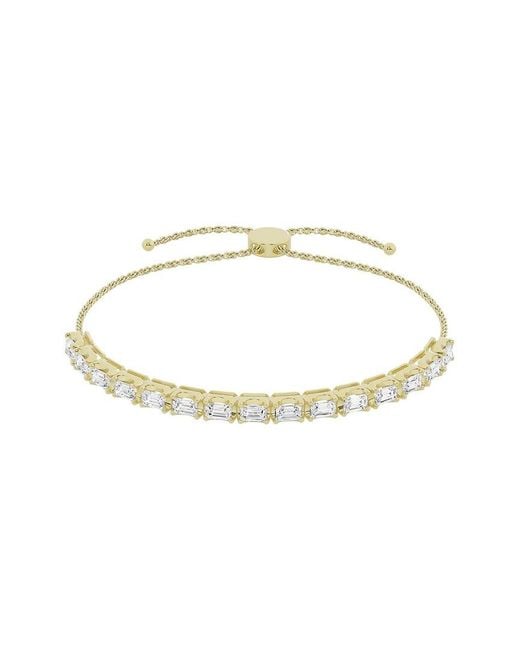 Lab Grown Diamonds Metallic 14K 2.00 Ct. Tw. Lab Grown Diamond Tennis Bolo Bracelet