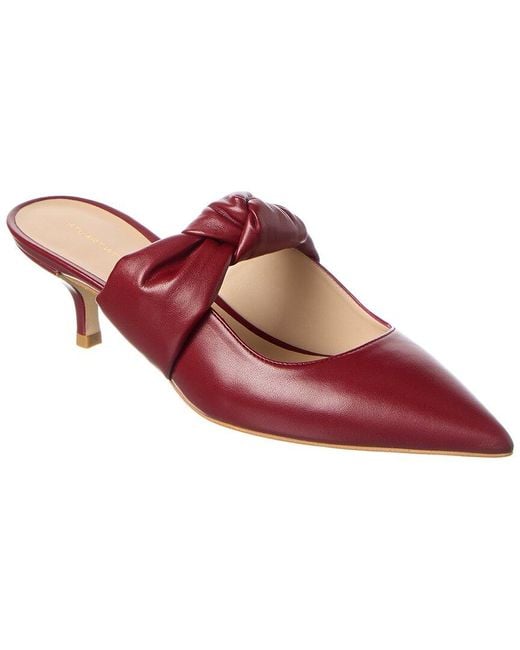 Stuart Weitzman Red Solange Leather Mule