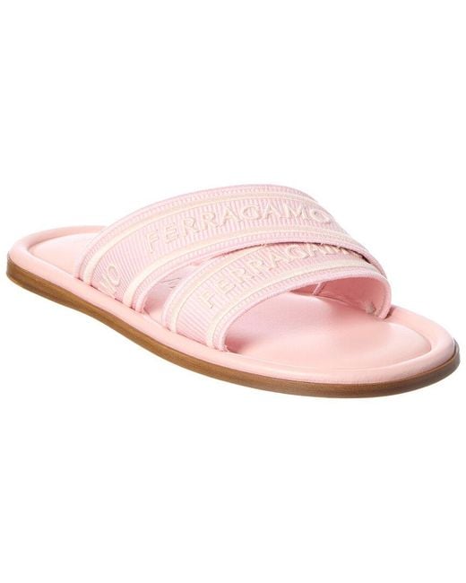 Ferragamo Pink Laurene Leather Sandal