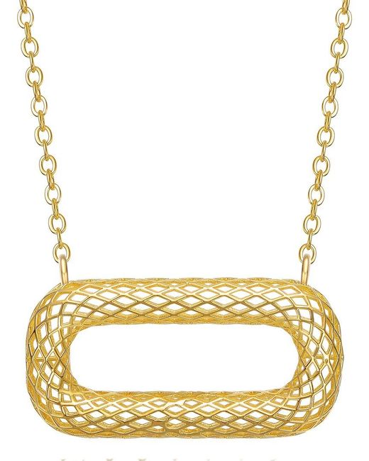 Genevive Jewelry Metallic Rachel Glauber 14K Plated Mesh Design Necklace