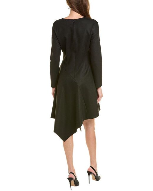 Natori Black Double Jersey Midi Dress