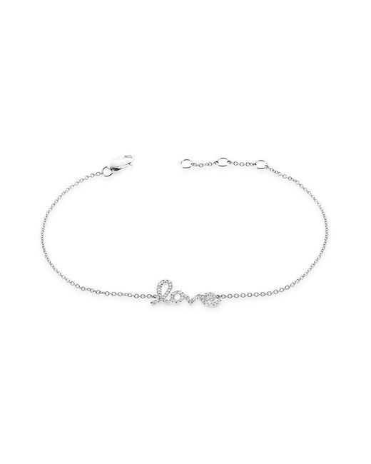 Sabrina Designs White 14k 0.11 Ct. Tw. Diamond Script Love Bracelet