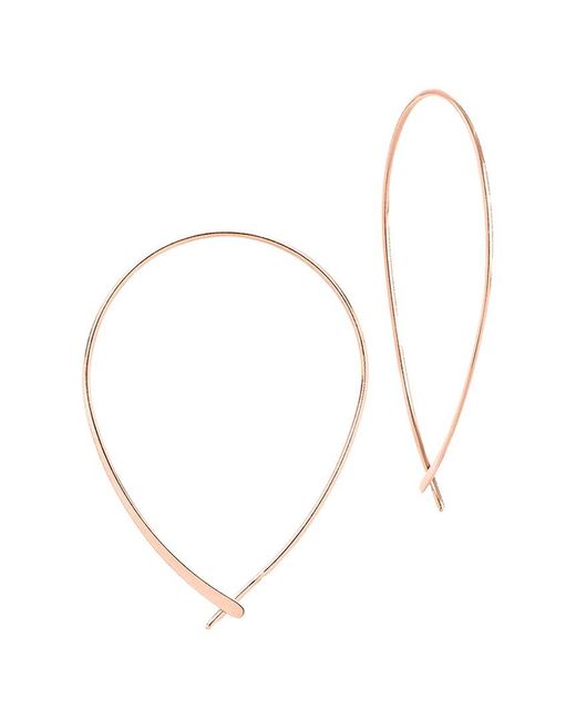 Sterling Forever White Delicate Threader Hoop Earrings