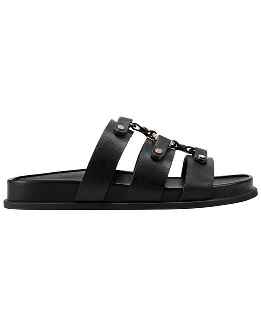 Marc Fisher Black Verity Leather Sandal