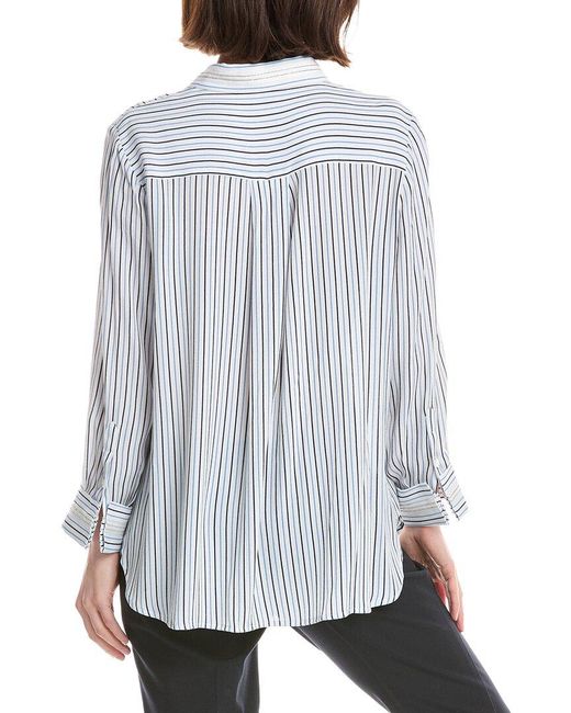 Lemon Grass Gray Beaded Twill Blouse