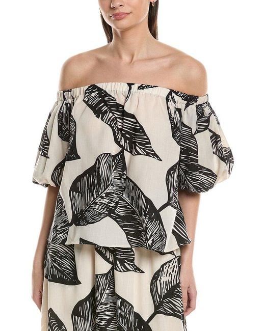 Ellen Tracy Gray Off The Shoulder Top