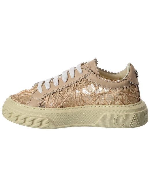 Casadei Natural Off Road Chantilly Leather Sneaker