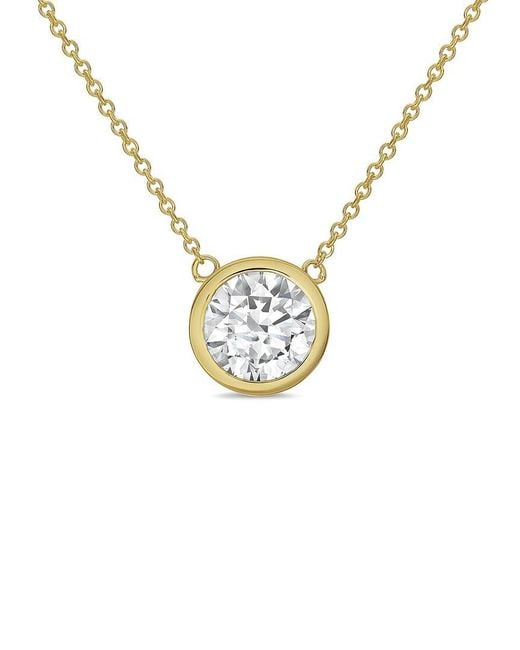 Diana M Metallic Diana M. 14K 1.00 Ct. Tw. Lab-Grown Diamond Pendant Necklace