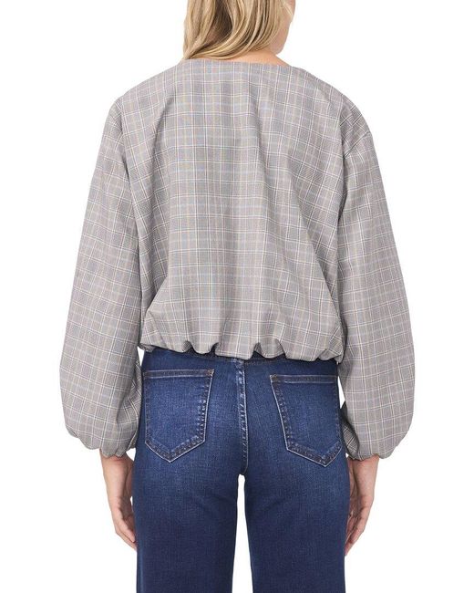 Vince Camuto Blue Cropped Bubble Jacket