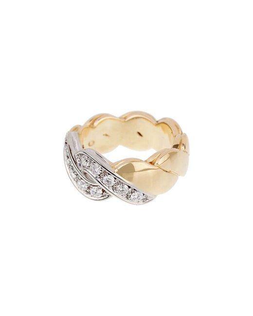 Pomellato White 18K Two-Tone 0.30 Ct. Tw. Diamond Braided Ring (Authentic Pre-Loved)
