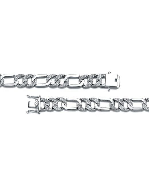Genevive Jewelry Metallic Rachel Glauber Plated Cz Link Chain Bracelet for men
