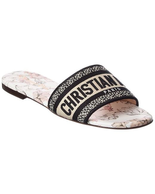 Dior Black Dway Canvas Sandal